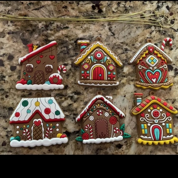 COPY - New set of gingerbread house rubber Christmas tree ornaments - Picture 7 of 7